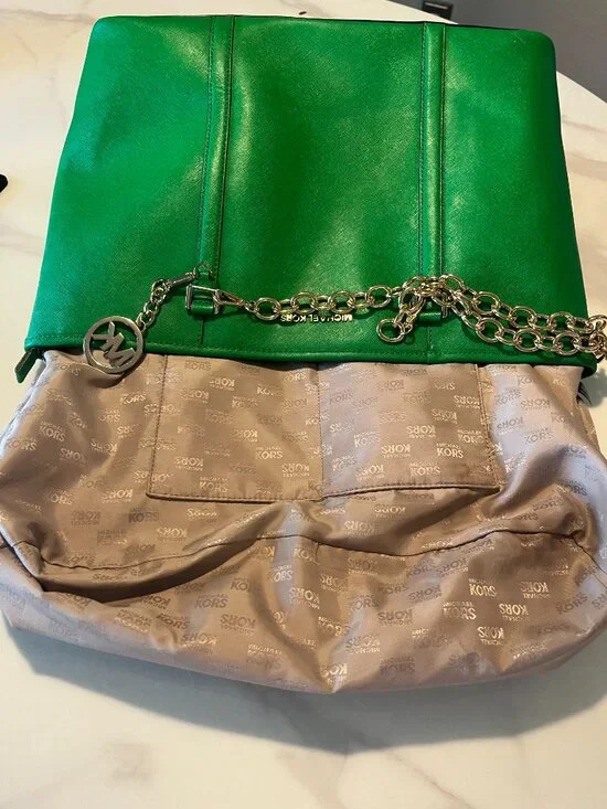 Michael Kors Large Saffiano Leather Palm Green Tote - Picture 13 of 13